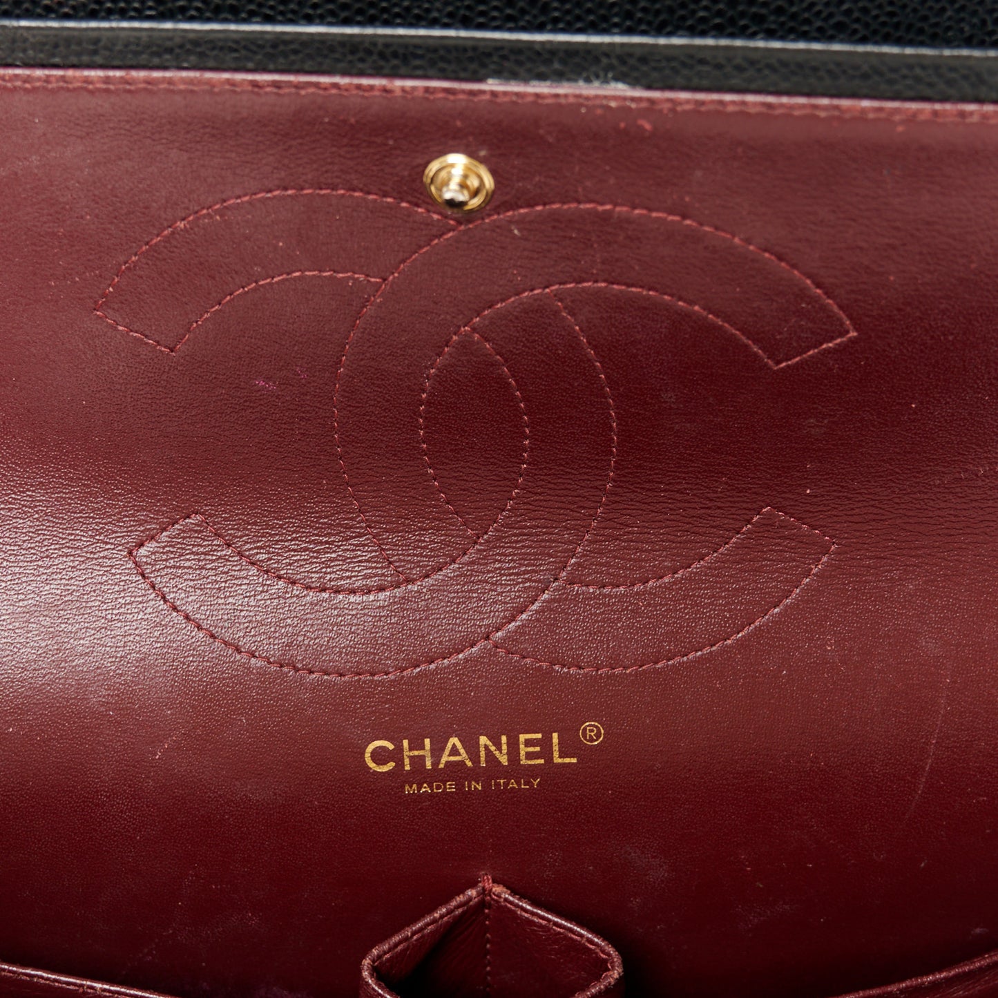Caviar Quilted Jumbo Double Flap Black