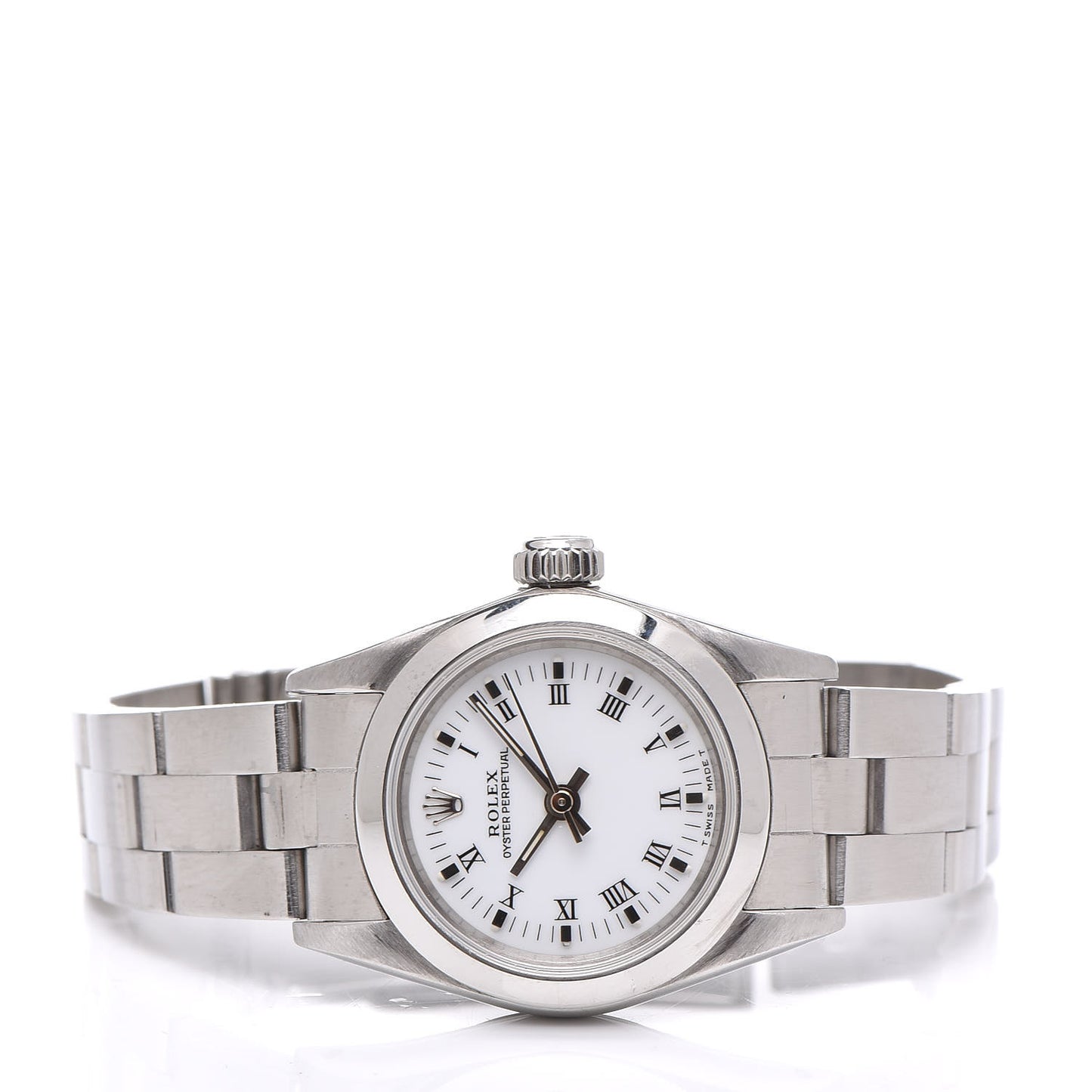Stainless Steel 24mm Oyster Perpetual Watch White Roman 67180