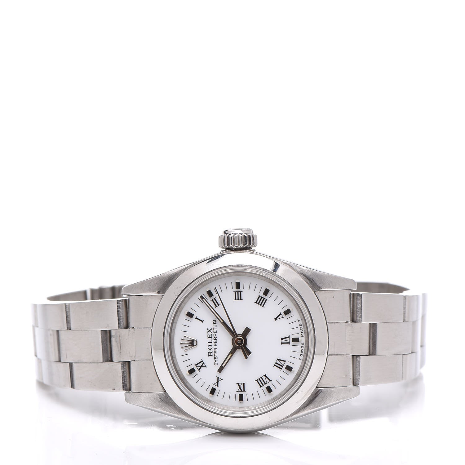 Rolex Stainless Steel 24mm Oyster Perpetual Watch White Roman 67180 3 of 8
