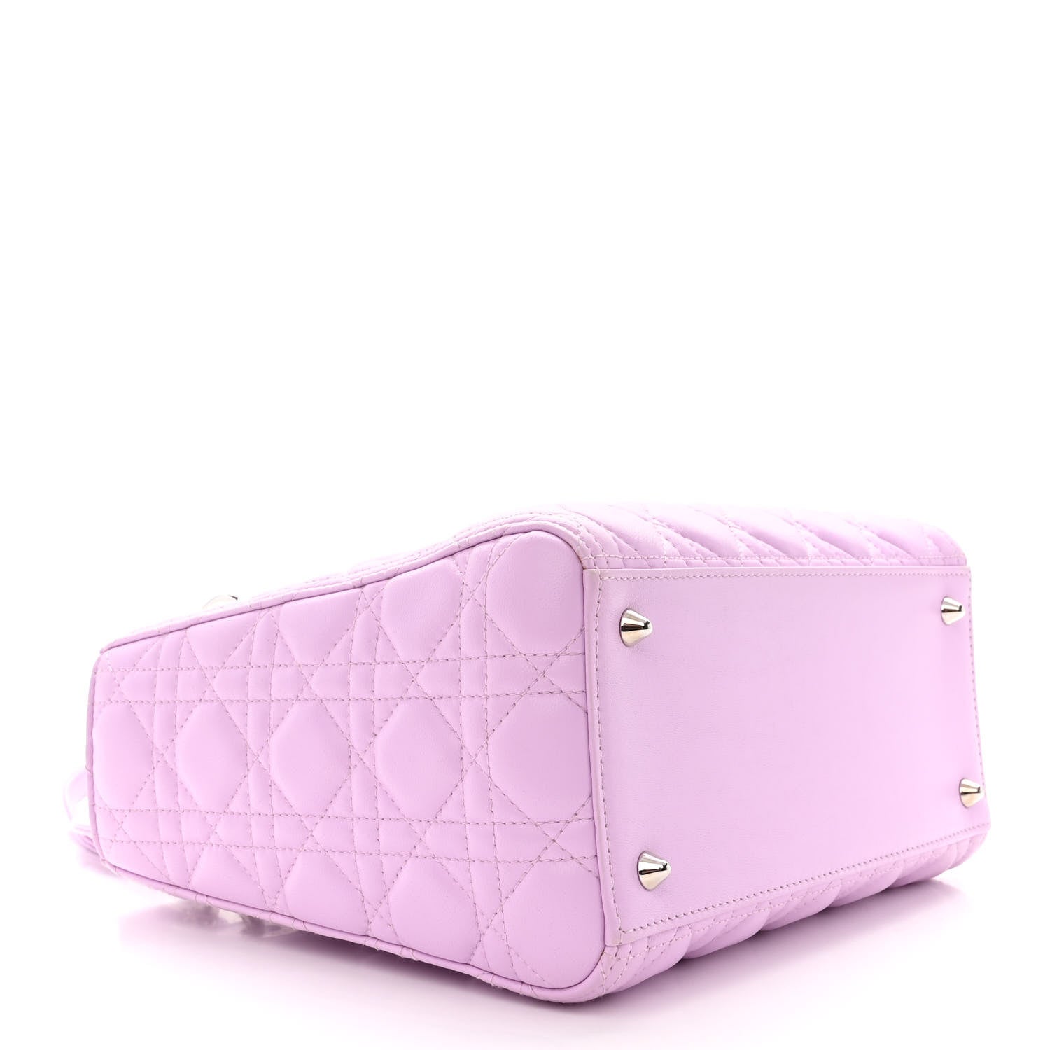 Christian Dior CHRISTIAN DIOR Lambskin Cannage Medium Lady Dior Purple 4 of 12