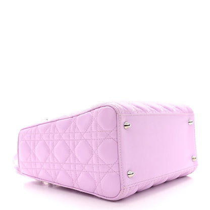 Christian Dior CHRISTIAN DIOR Lambskin Cannage Medium Lady Dior Purple 4 of 12