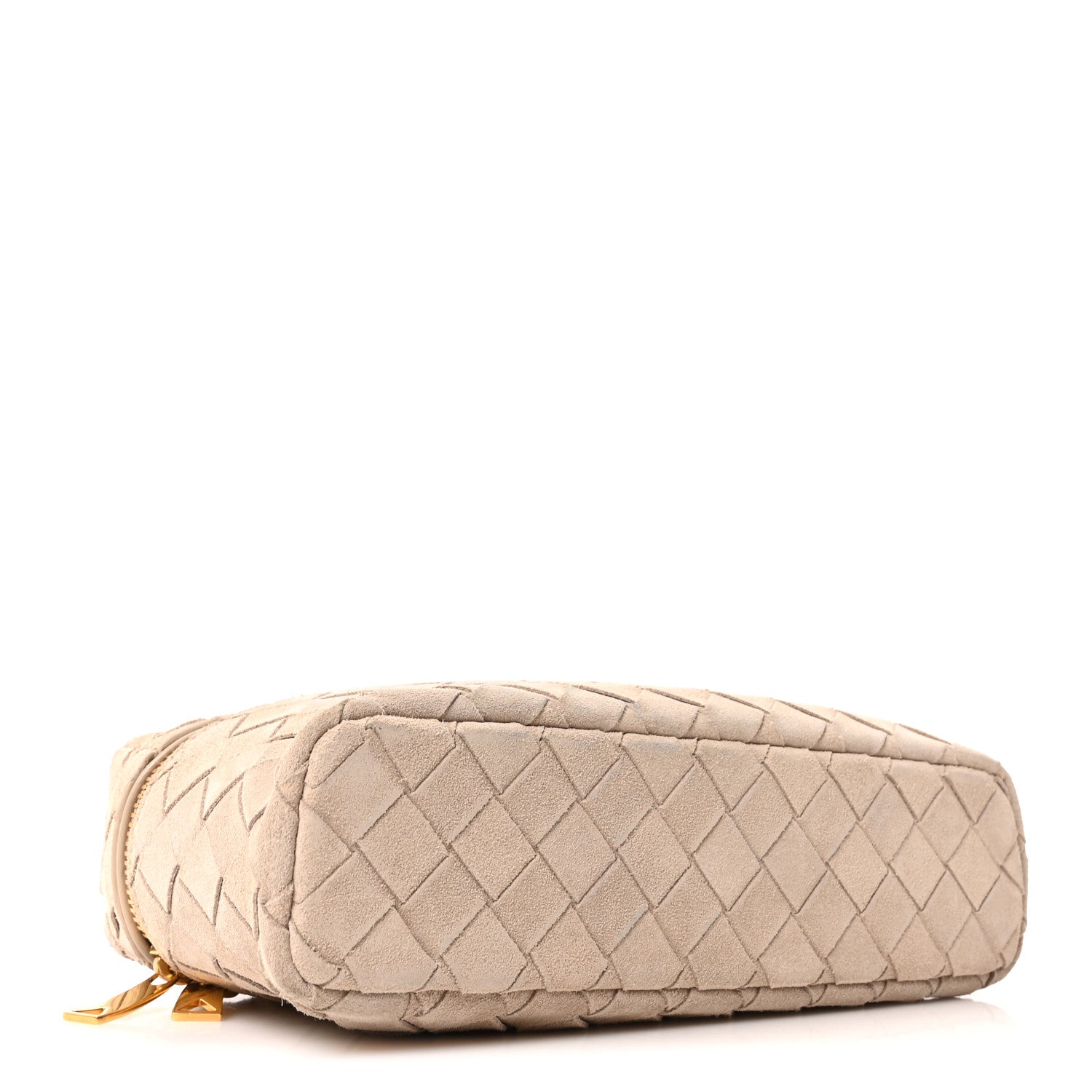 Bottega Veneta Suede Intrecciato Bang Bang Vanity Case Ecru