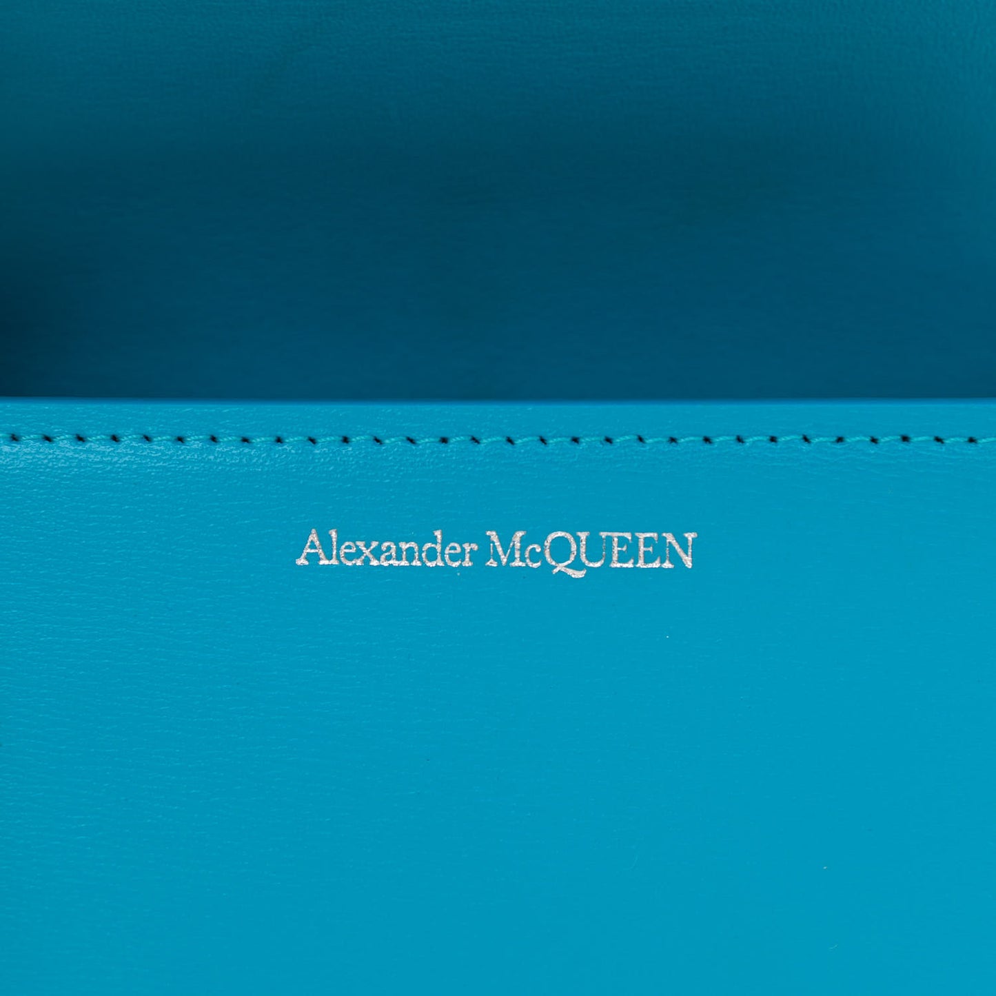 Smooth Calfskin Four Ring Knuckle Mini Chain Clutch Blue