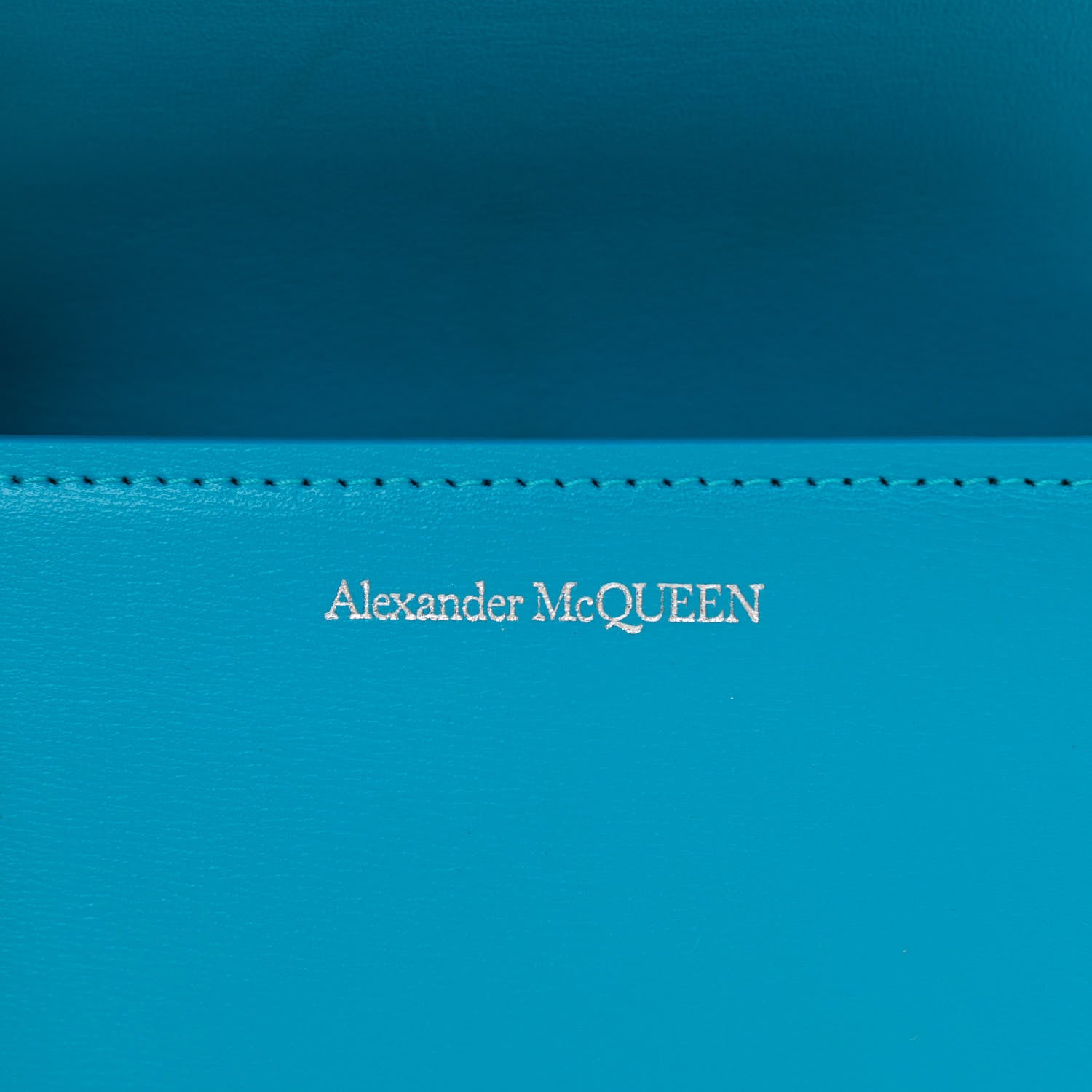 Alexander McQueen Smooth Calfskin Four Ring Knuckle Mini Chain Clutch Blue 6 of 9