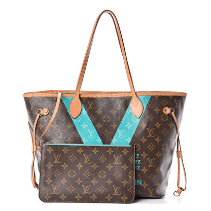 Louis Vuitton Monogram V Neverfull MM Turquoise 1 of 13