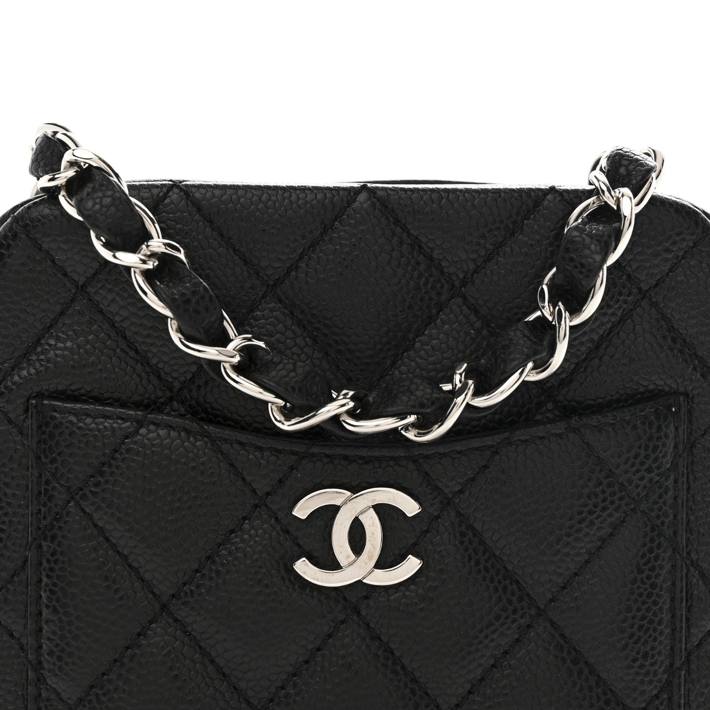 Caviar Quilted Camera Case Crossbody Bag Black