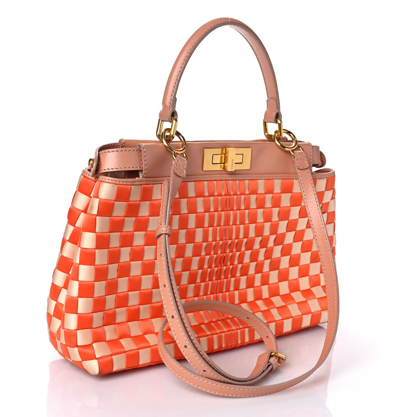 Satin Woven Medium Peekaboo Iconic Satchel Multicolor