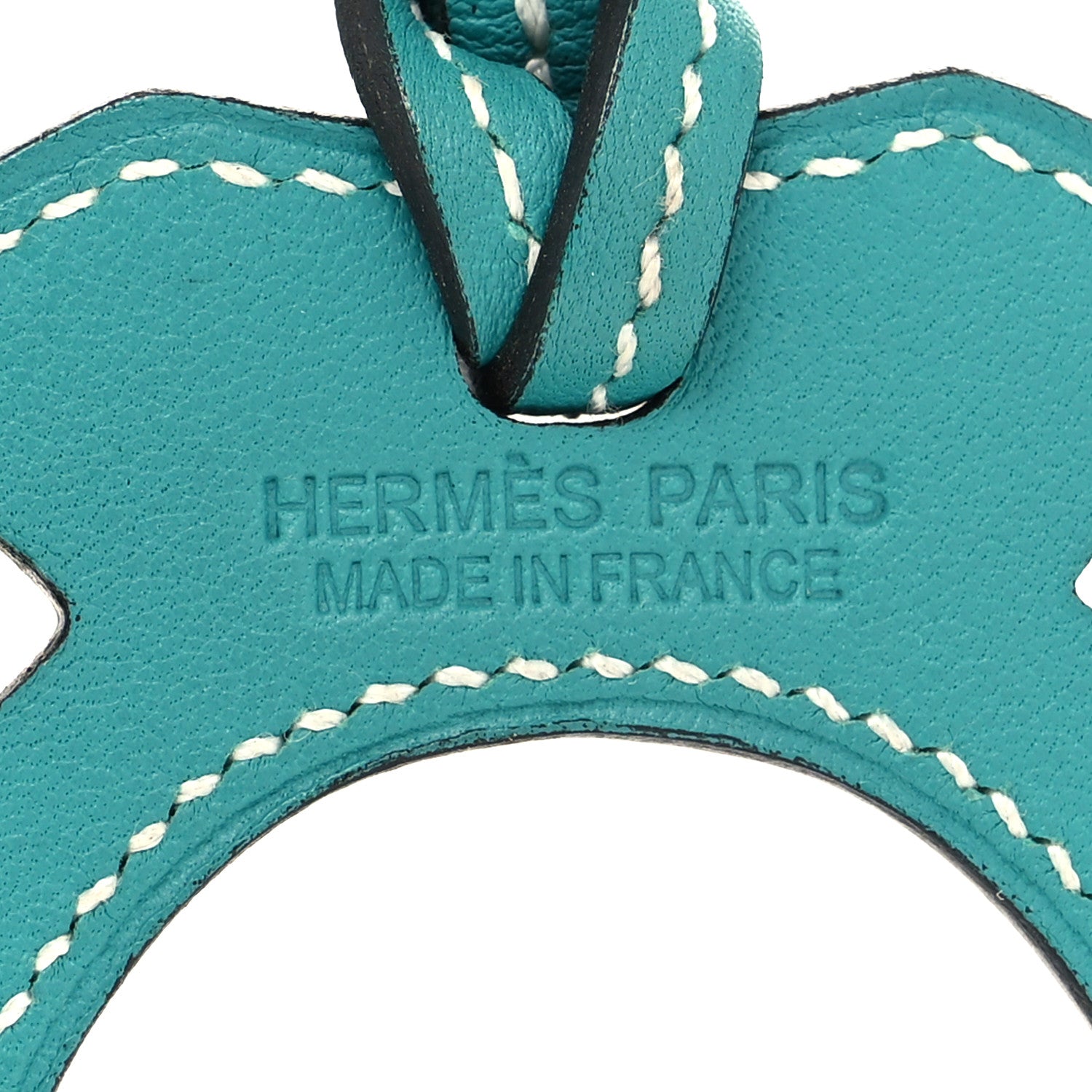 Hermes Swift Paddock Horseshoe Bag Charm Bleu Paon 3 of 3