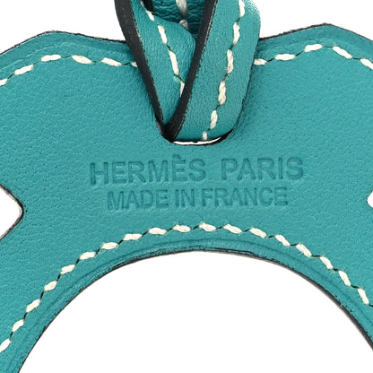 Hermes Swift Paddock Horseshoe Bag Charm Bleu Paon 3 of 3