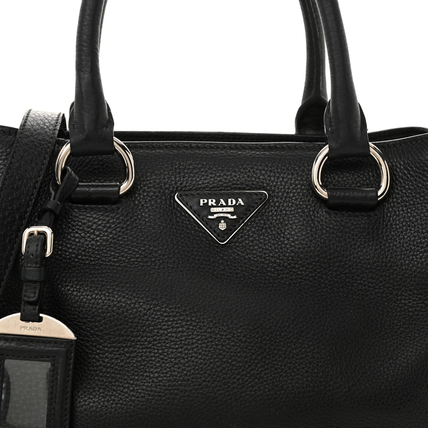Vitello Phenix Top Handle Bag Black