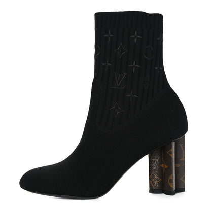 Louis Vuitton Monogram Stretch Fabric Silhouette Ankle Boots 40.5 Black 1 of 11