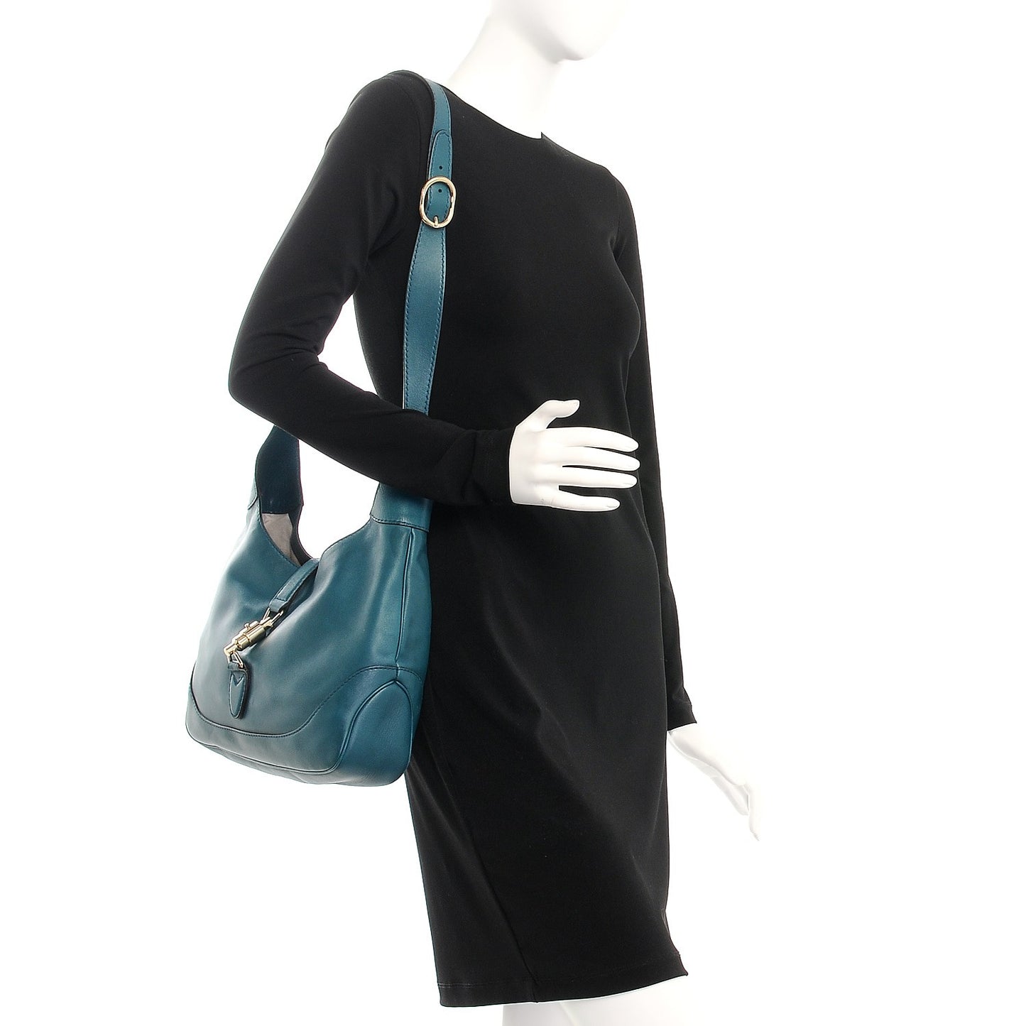 Calfskin Medium New Jackie Shoulder Bag Teal