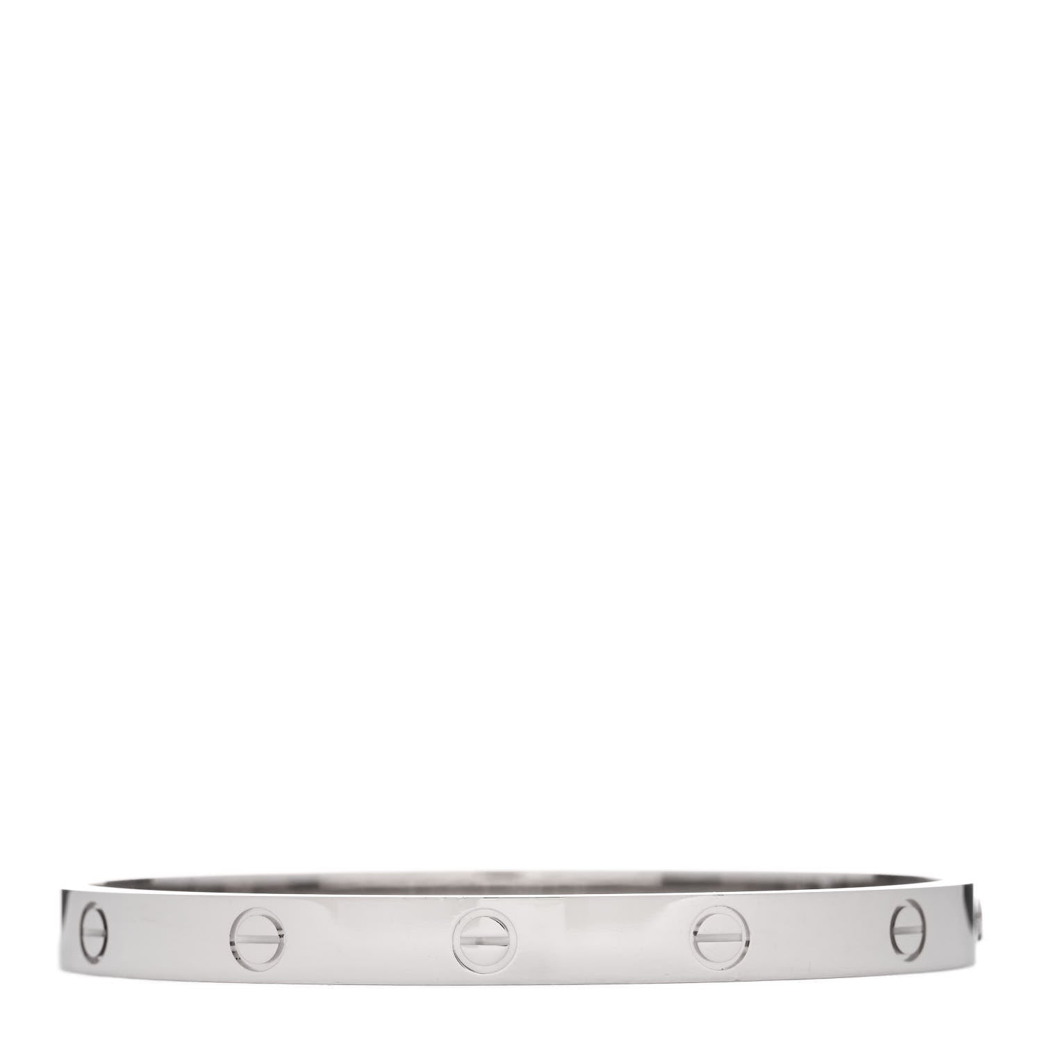 Cartier 18K White Gold LOVE Bracelet 19 2 of 9