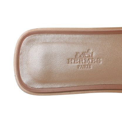 Hermes Box Calfskin Oran Sandals 40 Gold 7 of 11