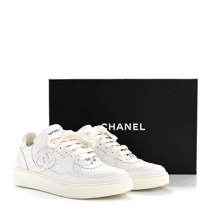 Chanel Calfskin CC Womens Sneakers 38 White 10 of 10