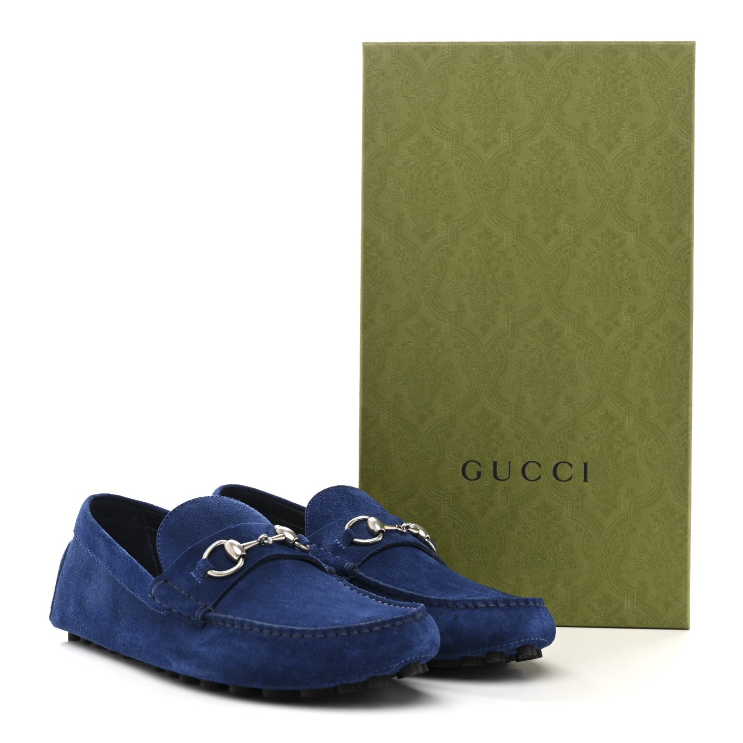 Gucci Suede Mens Horsebit Driver Loafers 8 Royale 10 of 10