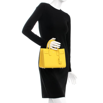 Saint Laurent Grained Calfskin Nano Sac De Jour Jaune 3 of 8