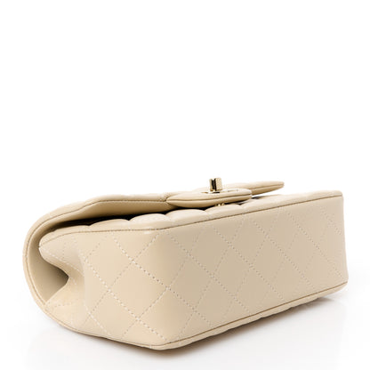 Chanel Lambskin Quilted Mini Top Handle Rectangular Flap Beige 4 of 11