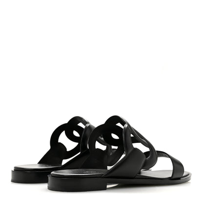 Hermes Nappa Lagune Sandals 39 Black 5 of 10