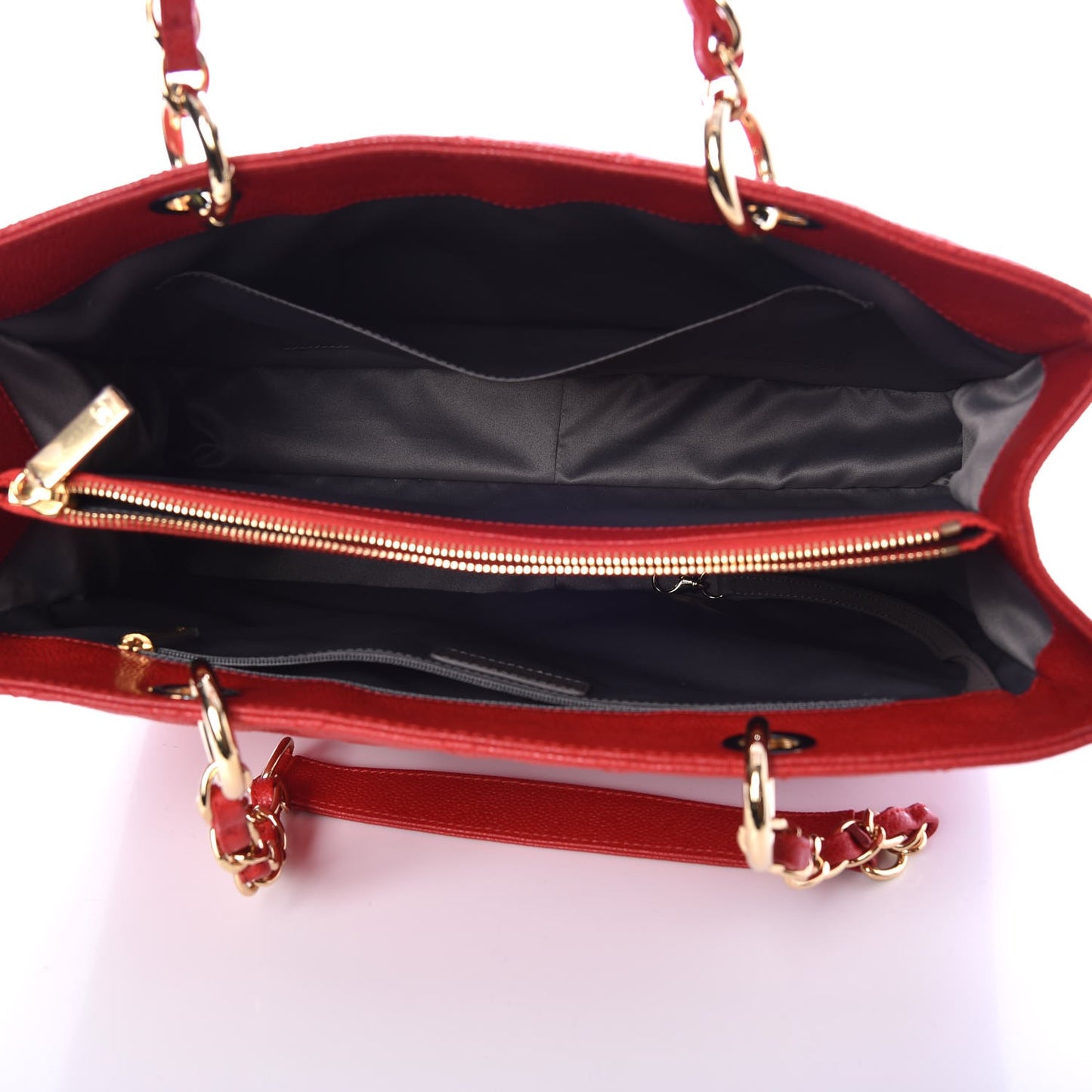 Caviar Quilted Grand Shopping Tote GST Red