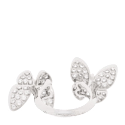 Van Cleef & Arpels 18K White Gold Diamond Two Butterfly Between The Finger Ring 49 5 3 of 5