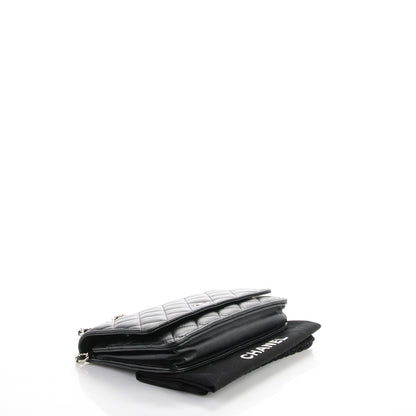 Chanel Lambskin Quilted Wallet On Chain WOC Black 4 of 8
