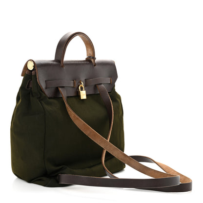 Hermes Toile Vache Calfskin Herbag 30 PM Backpack Kaki Ebene 3 of 16