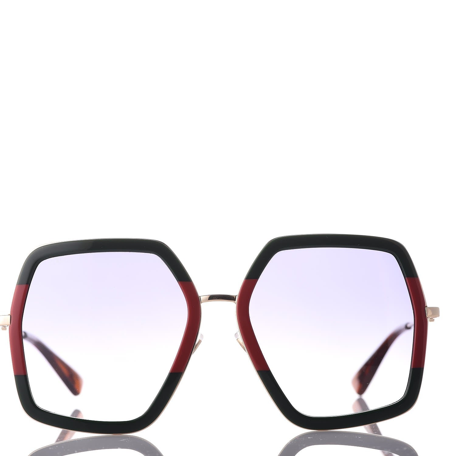 Gucci Square Frame Web GG0106S Sunglasses Tortoise 2 of 8
