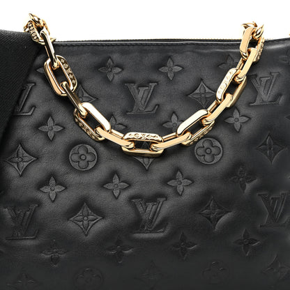 Louis Vuitton Lambskin Embossed Monogram Coussin PM Black 9 of 11