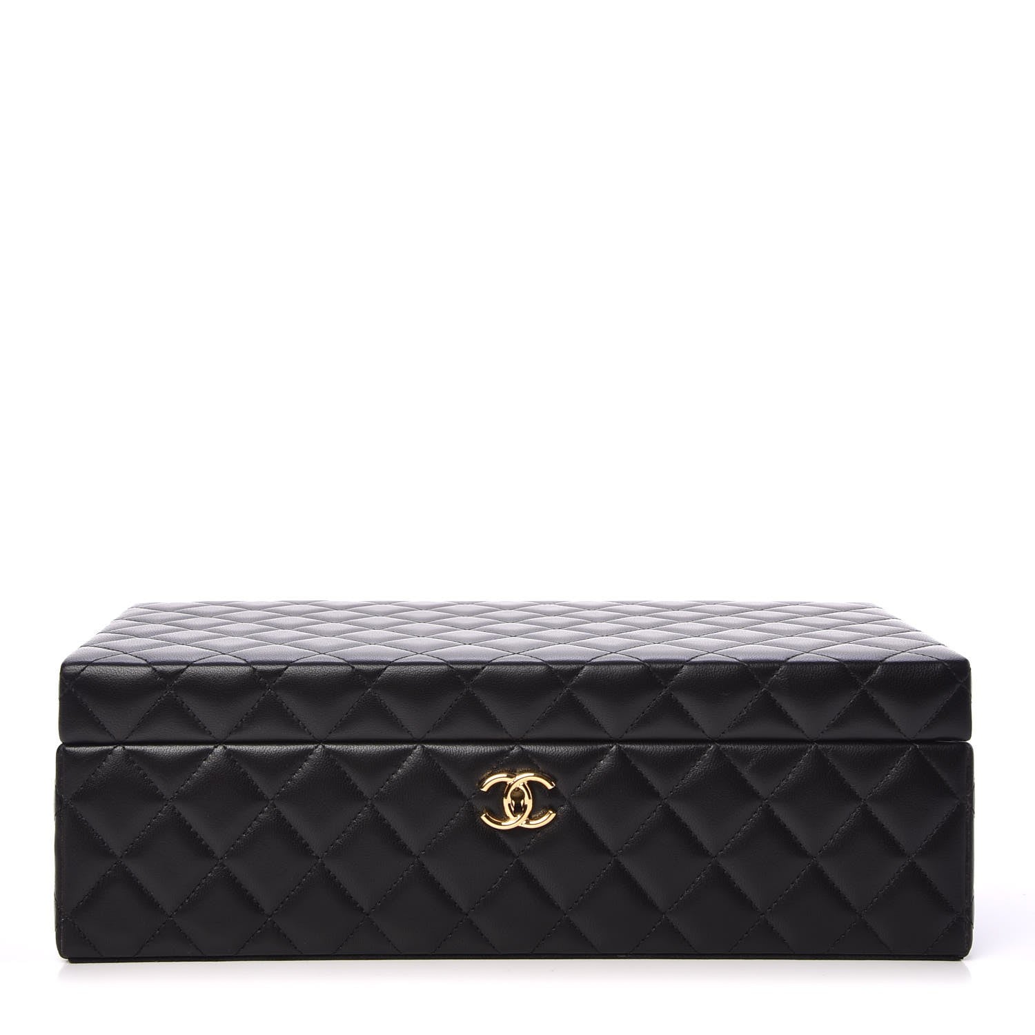 Chanel Lambskin Quilted Jewelry Case Black 1 of 12