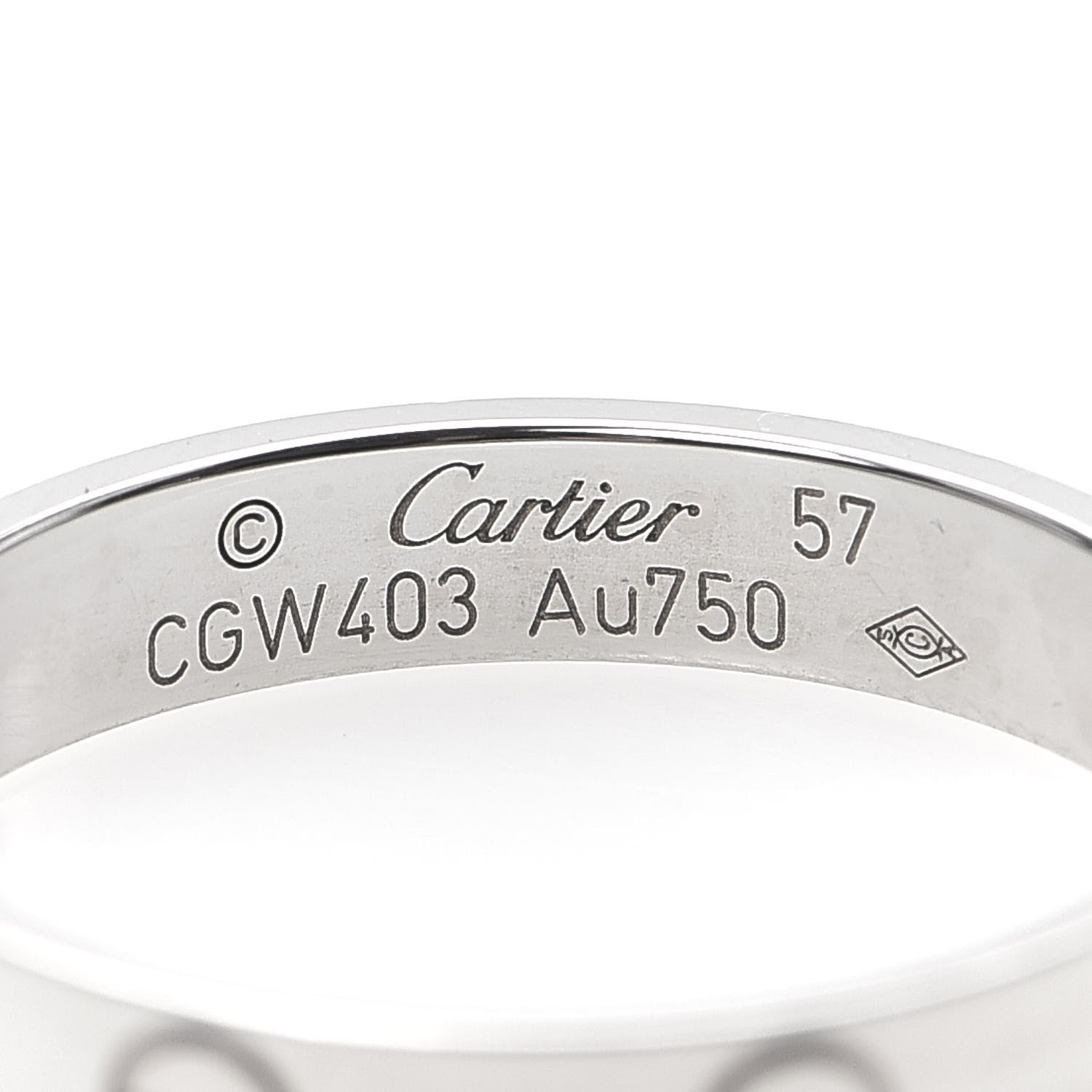 Cartier 18K White Gold LOVE Wedding Band Ring 57 8 4 of 4