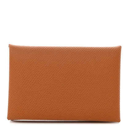 Hermes Epsom Calvi Card Case Gold 1 of 8