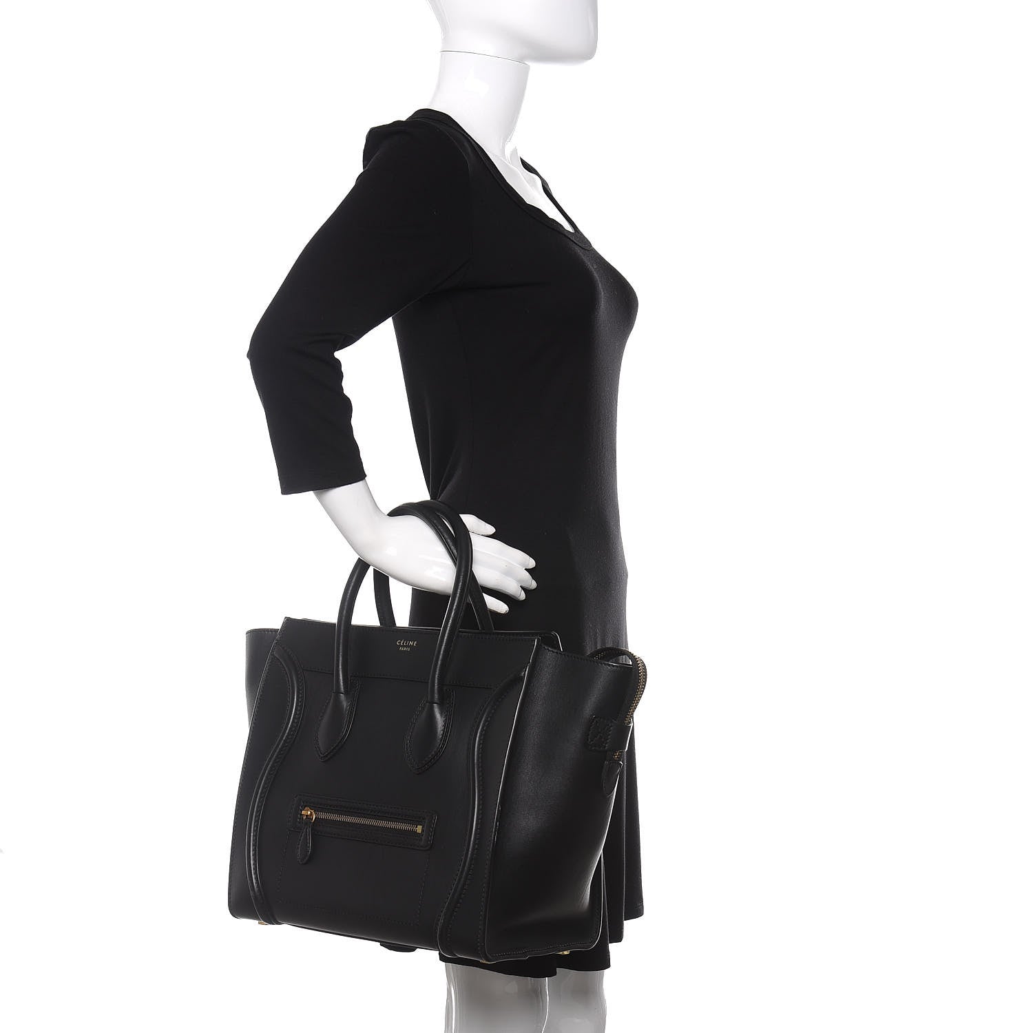 Celine Smooth Calfskin Mini Luggage Black 2 of 9