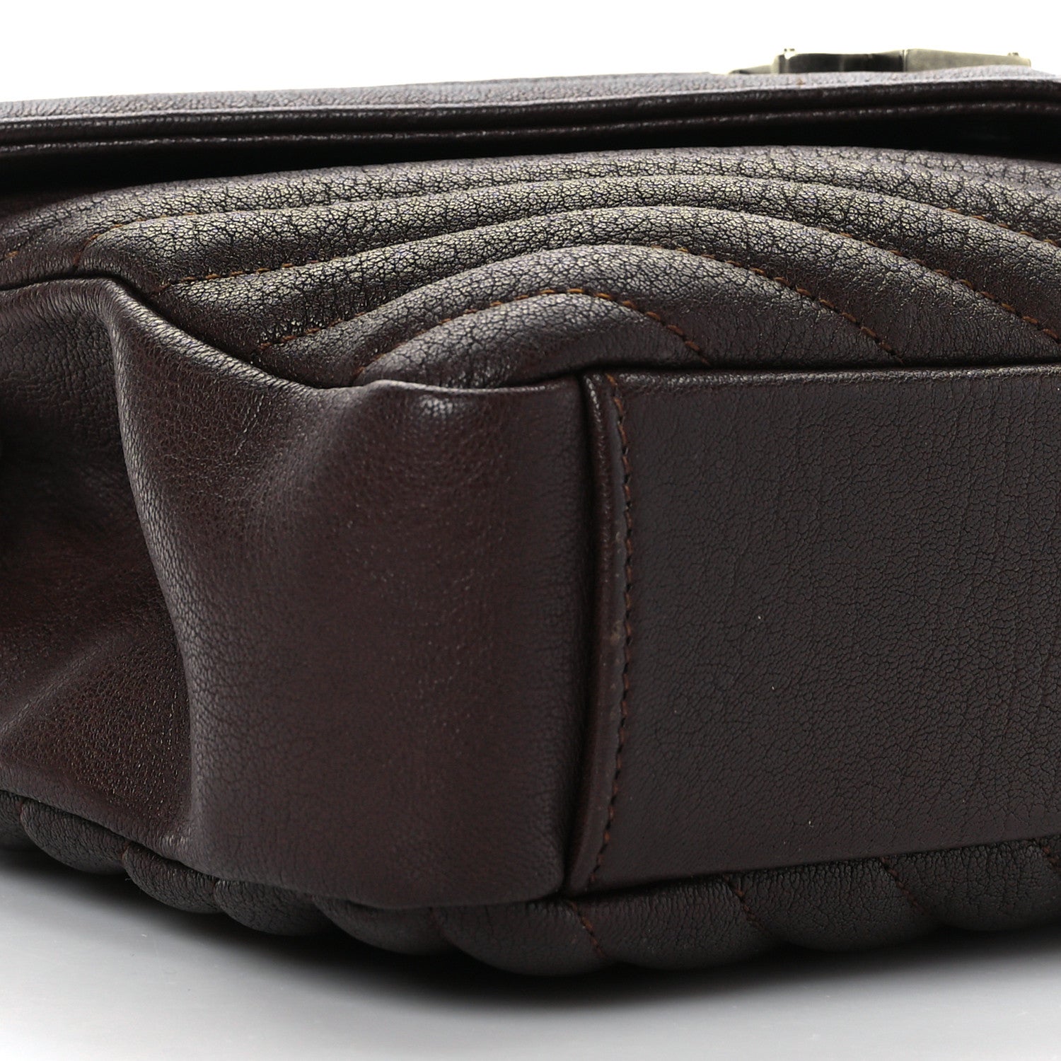Saint Laurent Sheepskin Matelasse Chevron Monogram Medium College Bag Black Tulip 7 of 8