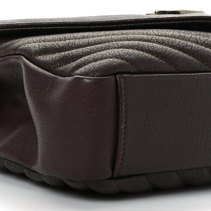 Saint Laurent Sheepskin Matelasse Chevron Monogram Medium College Bag Black Tulip 7 of 8