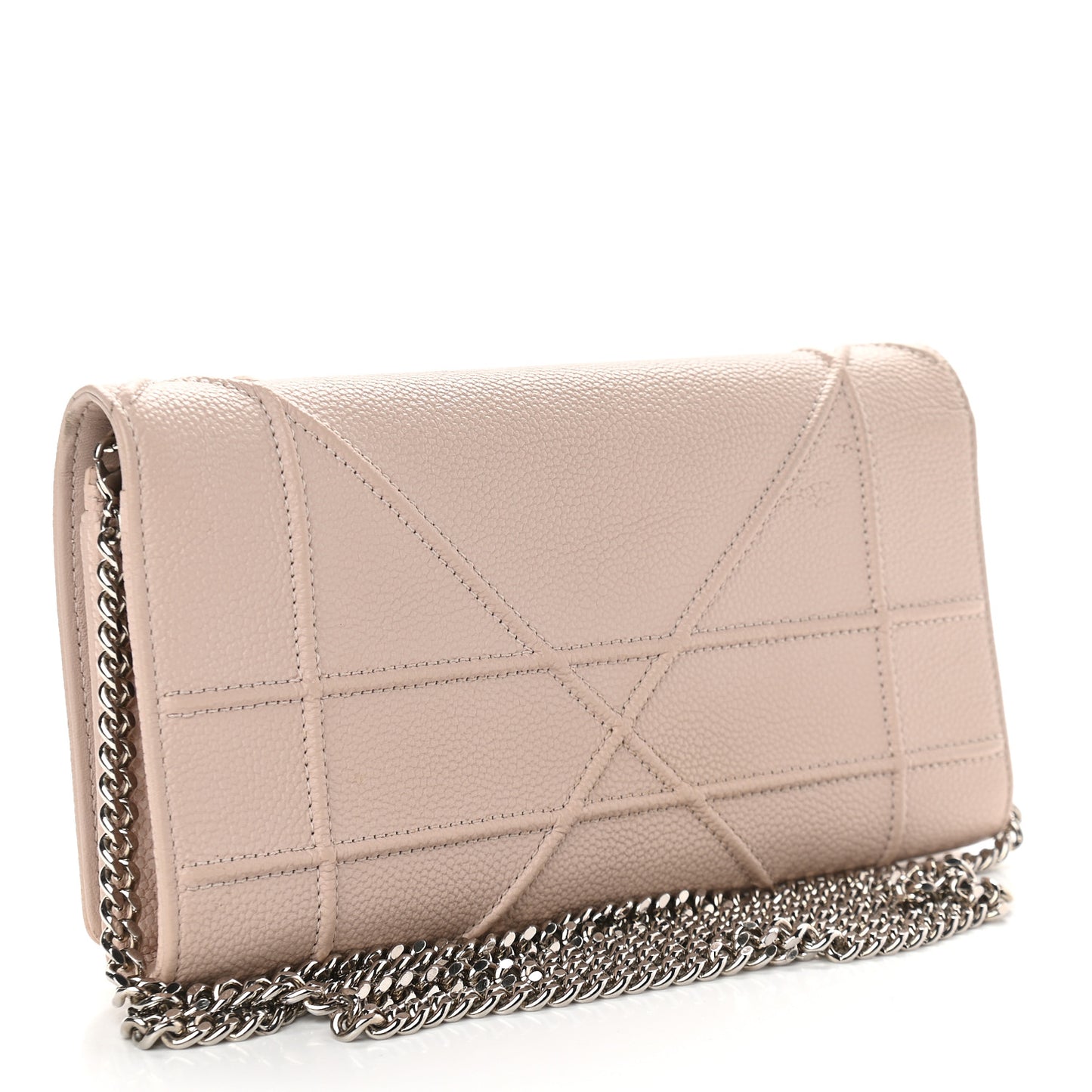Grained Calfskin Diorama Croisiere Chain Wallet Rose Poudre