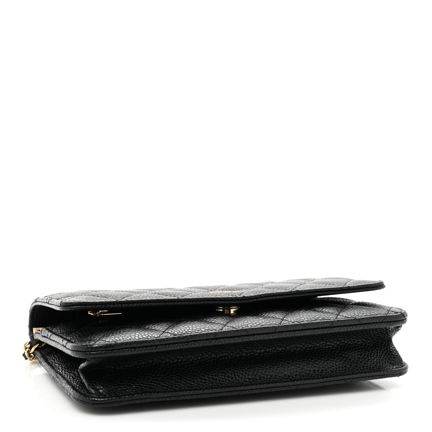 Caviar Quilted Wallet on Chain WOC Black