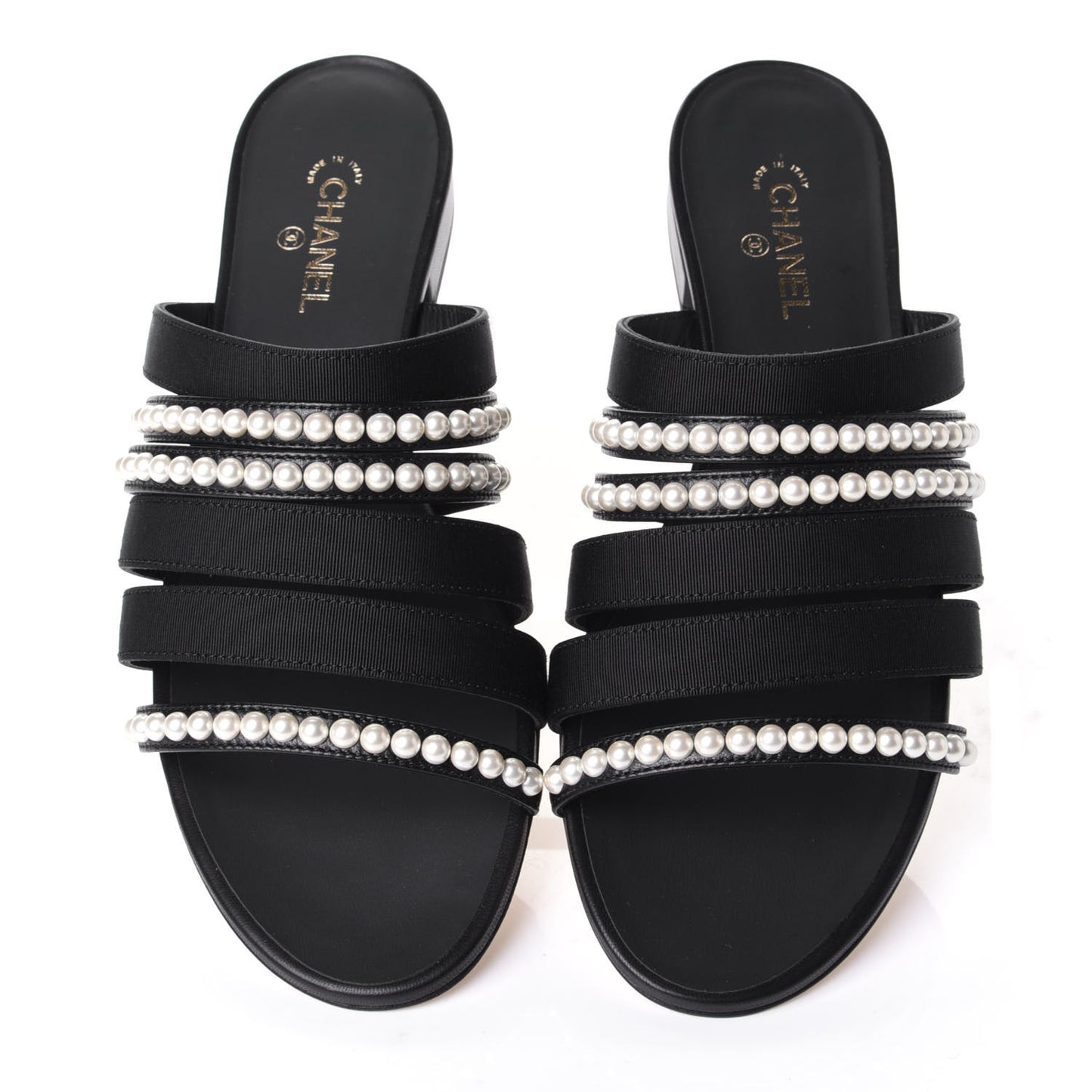 Grosgrain Pearl Mules 37.5 Black
