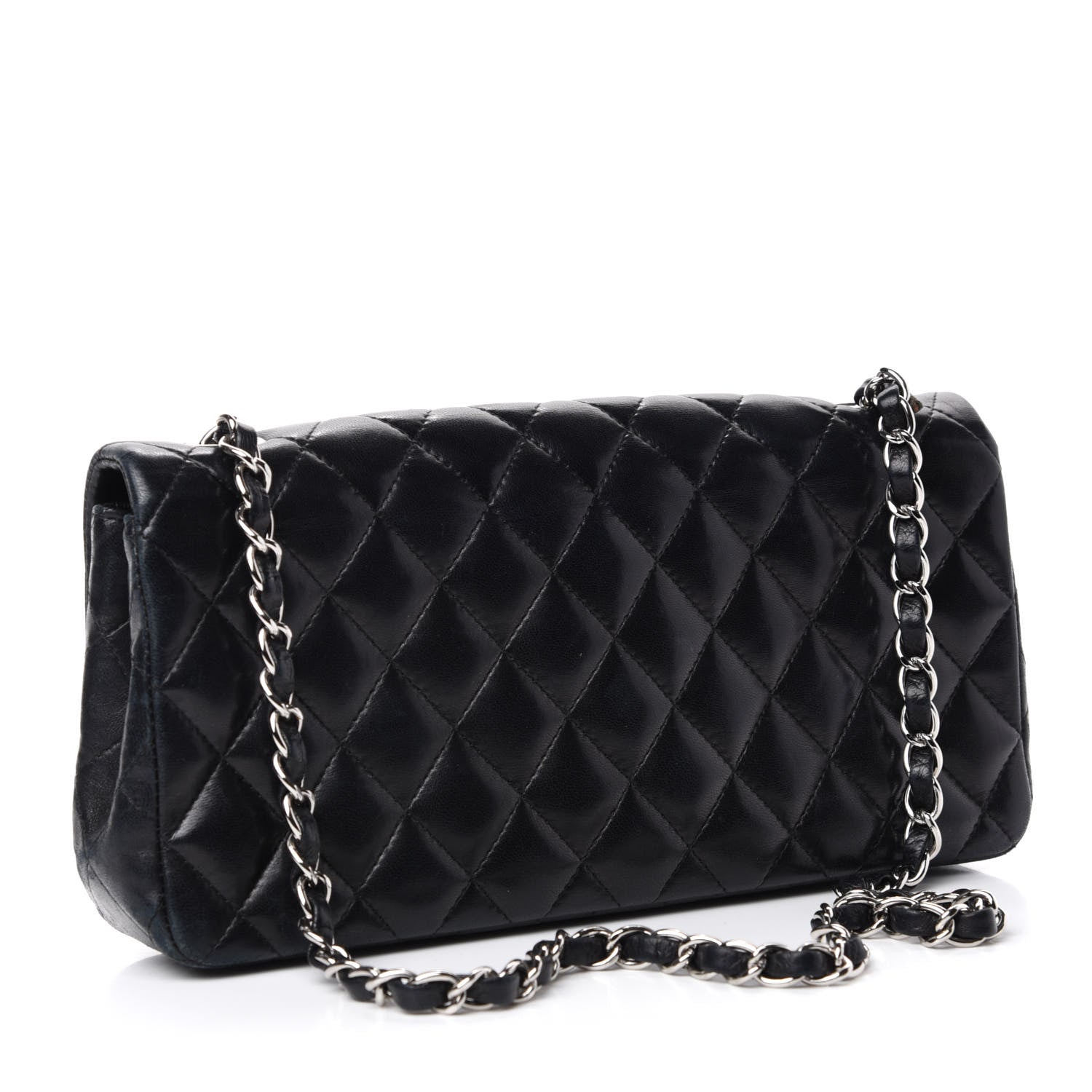 Chanel Lambskin Quilted East West Flap Black 3 of 12