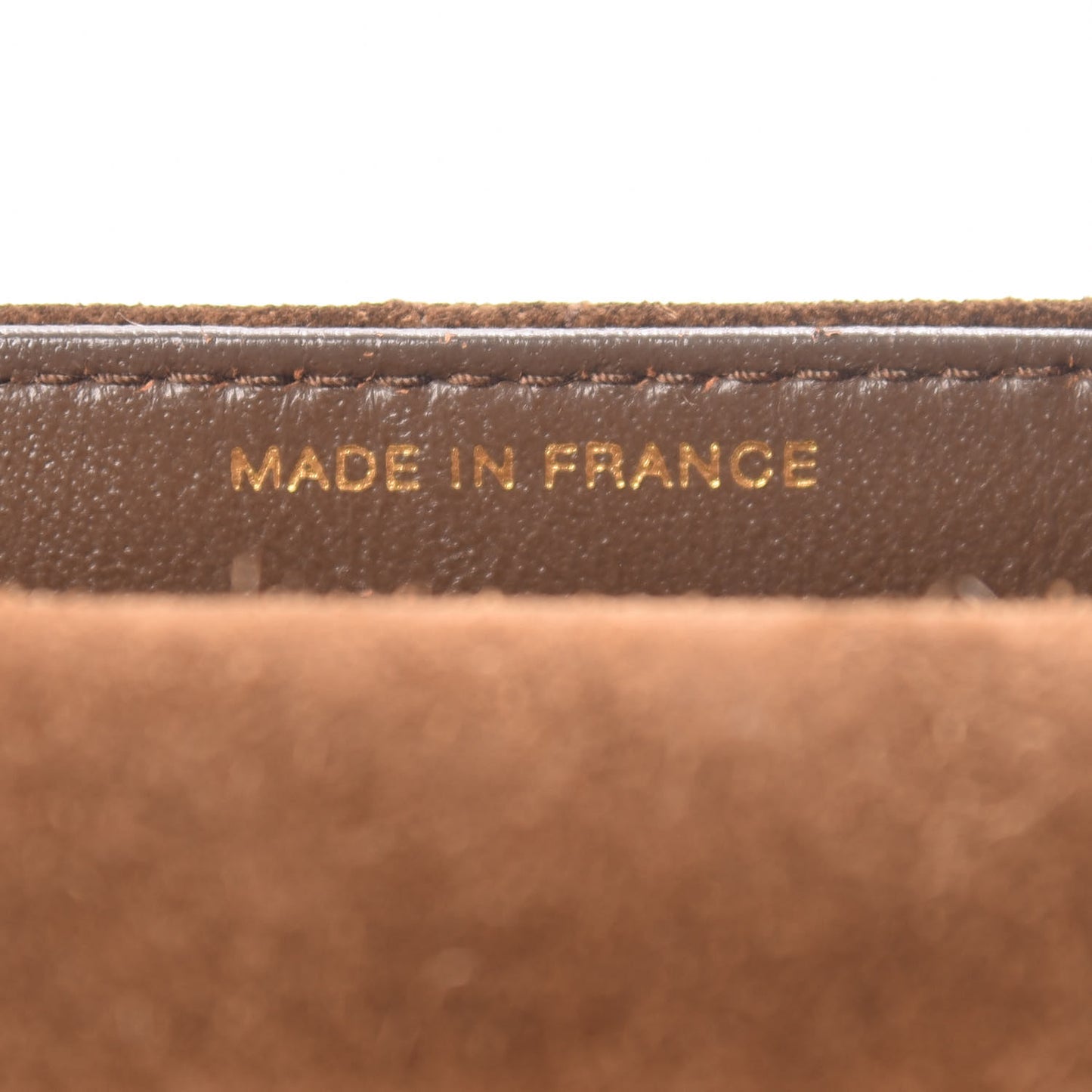 Suede Stitched Shoulder Bag Brown
