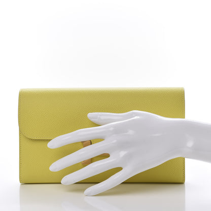 Hermes Epsom Constance Long Wallet Lime 2 of 10