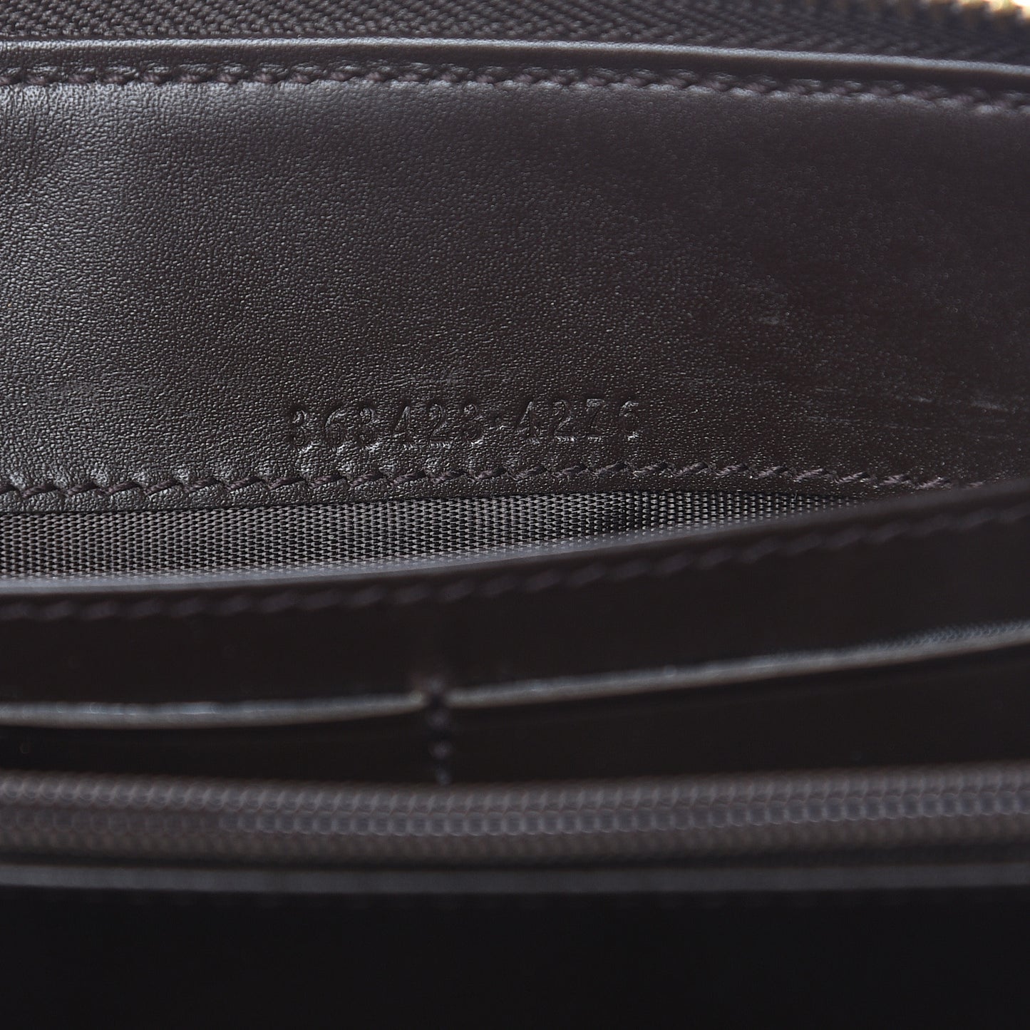 Monogram Zip Around Wallet Dark Brown