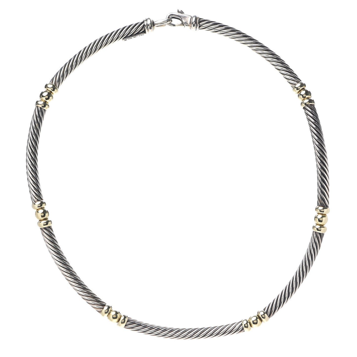 Sterling Silver 14K Yellow Gold Hampton Cable Necklace