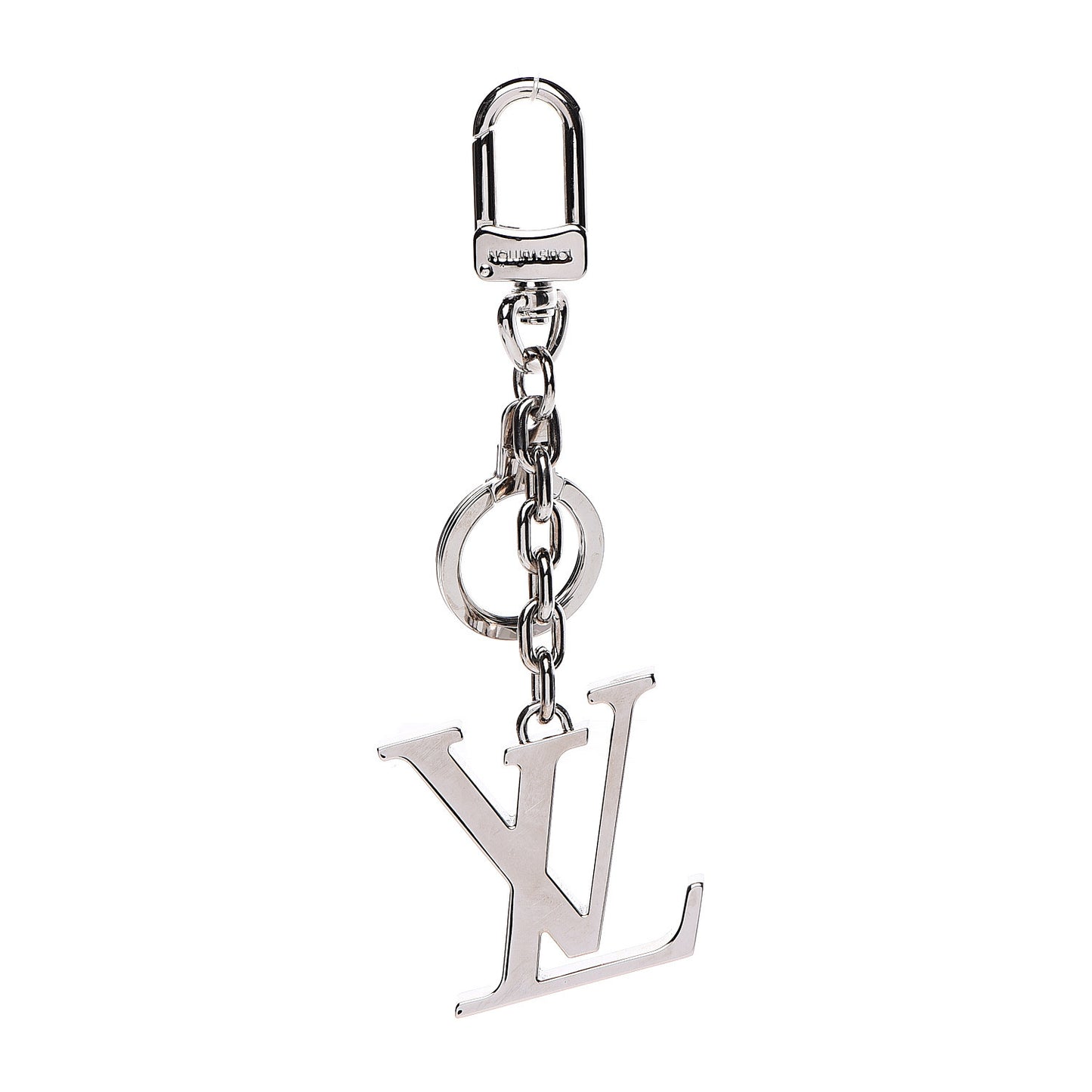 LV Facettes Bag Charm Key Holder Silver