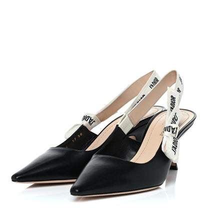 Christian Dior Lambskin Ribbon J'Adior Slingback 65mm Pumps 38 Black 3 of 9