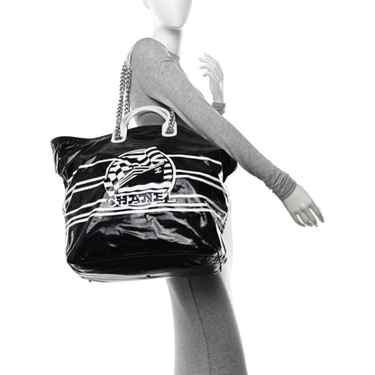 Chanel Vinyl Large La Pausa Bay Shopping Bag Black 2 of 11
