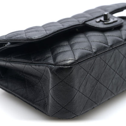 Chanel Crumpled Calfskin Quilted Medium Double Flap So Black 9 of 10