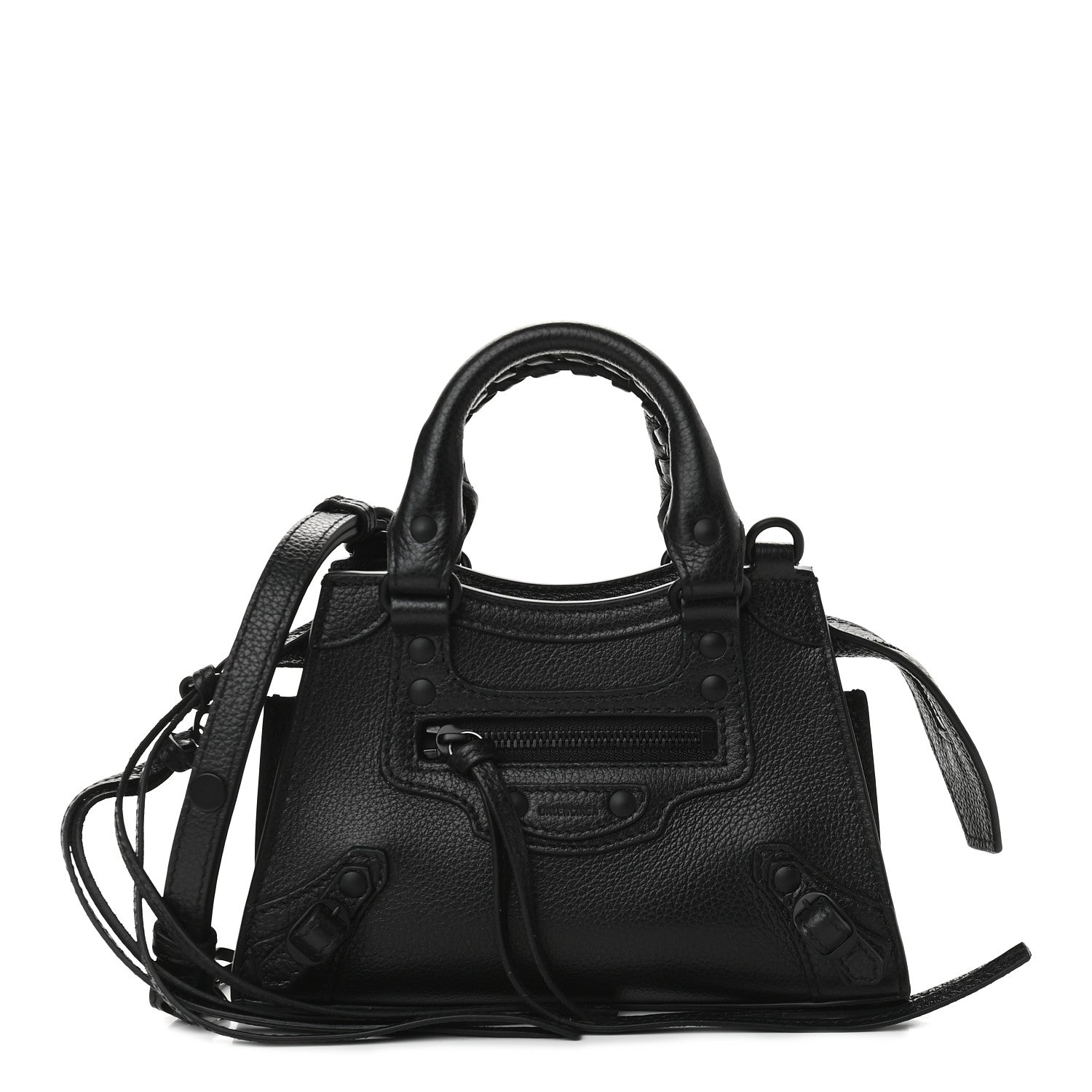 Balenciaga Grained Calfskin Neo Classic Black Hardware Nano City Crossbody Black 1 of 8