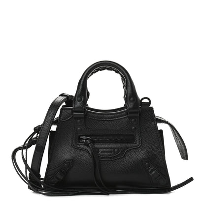 Balenciaga Grained Calfskin Neo Classic Black Hardware Nano City Crossbody Black 1 of 8