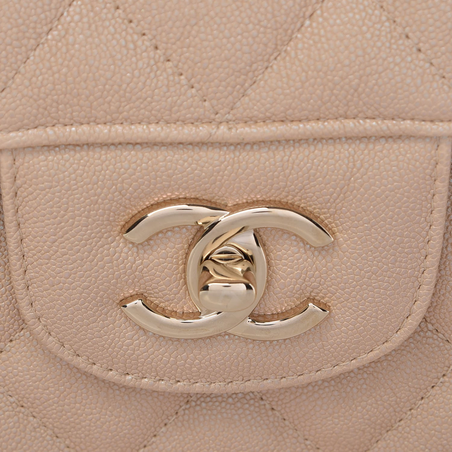 Chanel Iridescent Caviar Quilted Jumbo Double Flap Beige 14 of 26